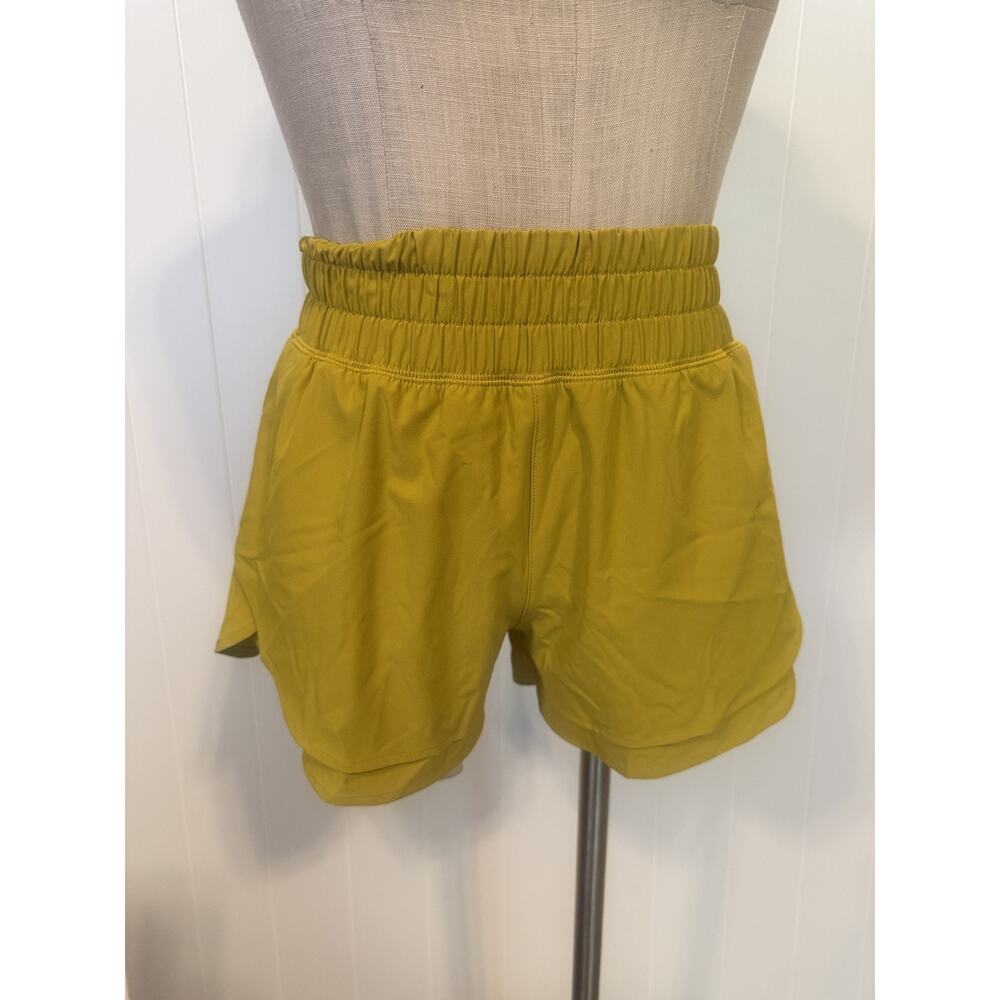 Calia Shorts Womens XS Yellow Acid Atlas High Rise Step Up Athletic Running Gym